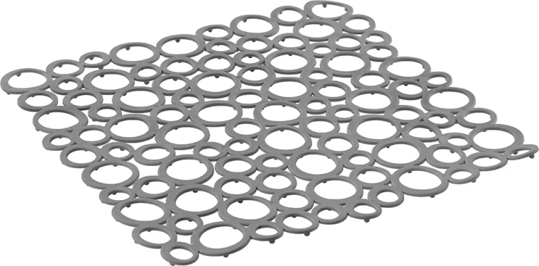 Alfombrilla blanda con relieve de burbujas para fregadero 29 × 29 cm gris
