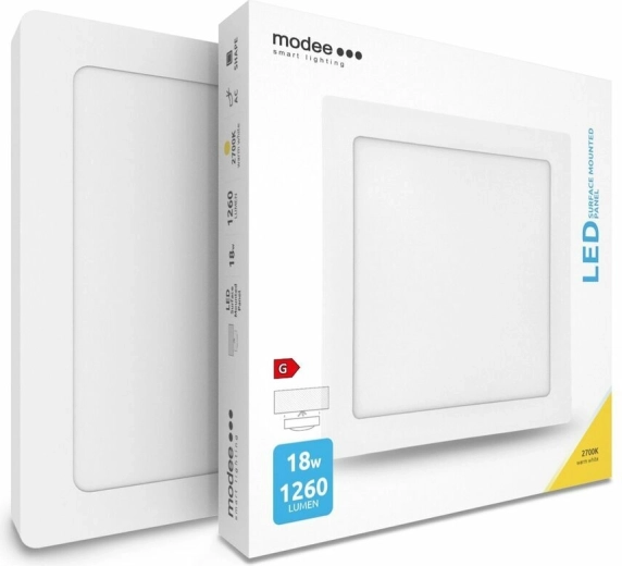 Panel LED cuadrado Modee 18 W, 1260 lm, 225 × 225 mm, blanco cálido