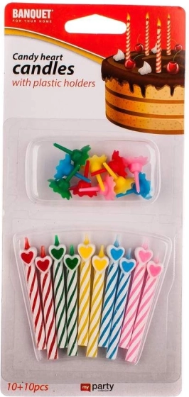 Velas con forma de corazón 10 + 10 uds