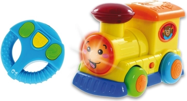 Locomotora teledirigida con volante