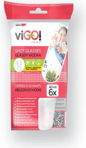 Vasos de chupito de plástico 40 ml, set de 6 uds.
