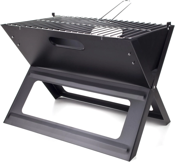 Barbacoa portátil plegable de carbón Flat 46 × 41,5 cm, acero