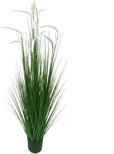 Hierba artificial en maceta Pennisetum blanca de 150 cm