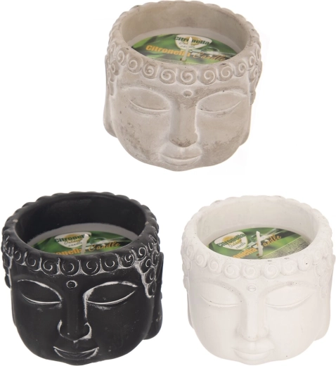 Vela aromática de cerámica Buda con citronela 150 g (3 variantes)