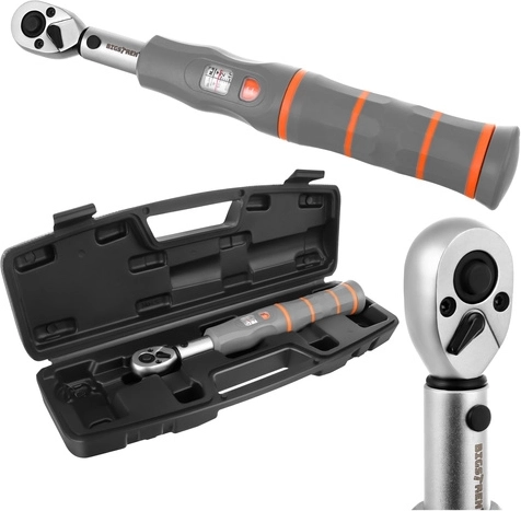 Llave dinamométrica 1/4" 2–26 Nm BIGSTREN con carraca y certificado de calibración