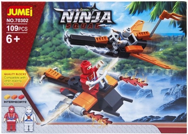 Set de construcción Jumei Ninja squad – guerreros ninja 109 piezas - 1 unidad