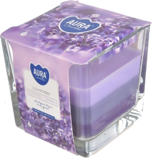 Vela aromática en vaso de cristal con fragancia de lavanda 170 g
