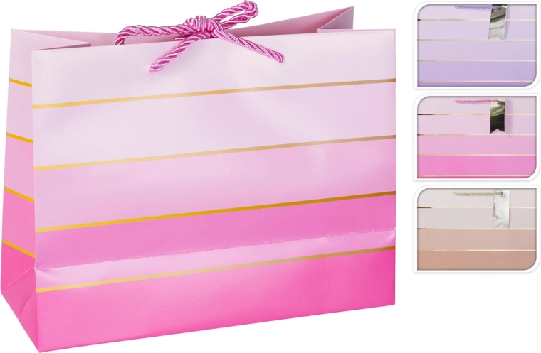 Bolsa de regalo de papel 23 × 18 × 10 cm – mix de 3 colores