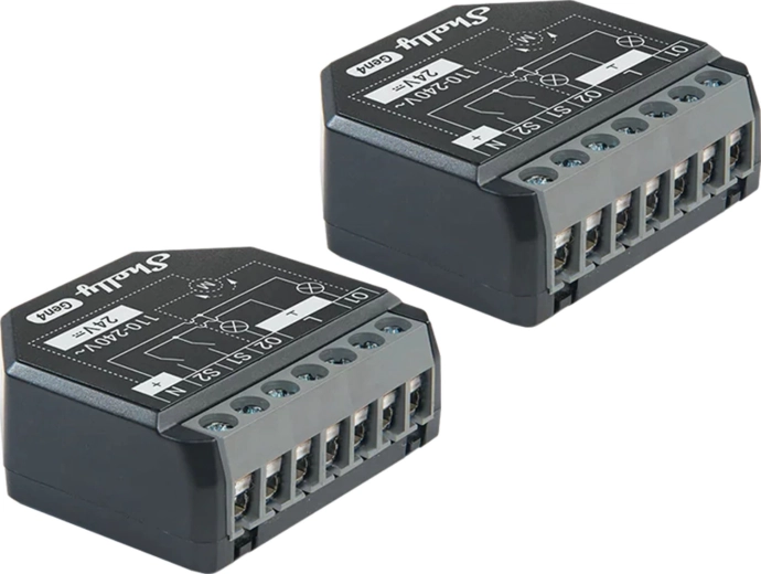 Set de 2 controladores Shelly 2PM Gen4 Zigbee/Matter para persianas y electrodomésticos