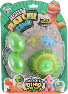 Set de dinosaurios en un huevo con nido