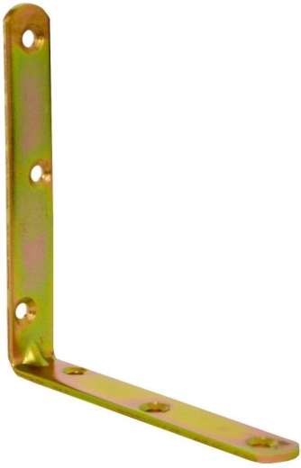 Escuadra con nervio 120 × 18 × 3 mm amarilla, galvanizada (10 uds)