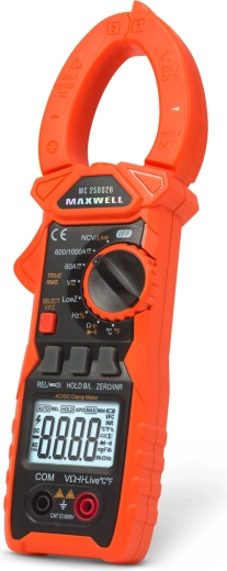 Multímetro de pinza MAXWELL True RMS AC/DC 1000 A con luz de trabajo