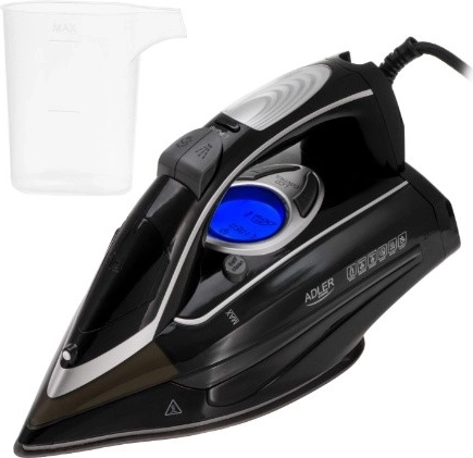 Plancha de vapor con bomba de agua y pantalla LCD Adler
