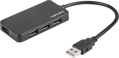 Concentrador USB Natec Moth 4 puertos USB 3.0 negro