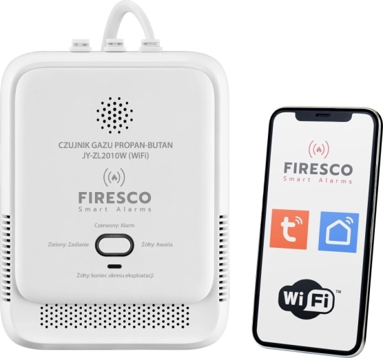 Detector de gas Wi‑Fi Firesco LPG (propano y propano‑butano) Tuya/Smart Life
