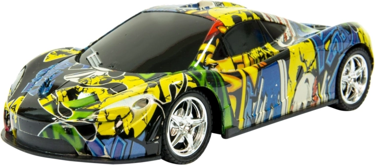Coche deportivo teledirigido con graffiti - 1 unidad