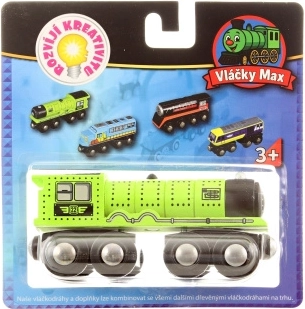 Locomotora de vapor de madera Maxim verde