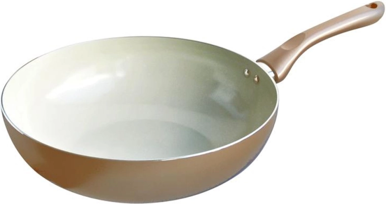 Sartén wok TORO Champagne de 28 cm con revestimiento cerámico