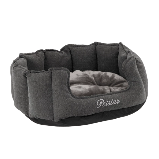 Cama gris suave para perros y gatos 62 × 55 × 22 cm