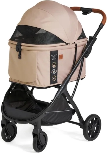 FIKAGO cochecito para mascotas Agile Huggy, beige