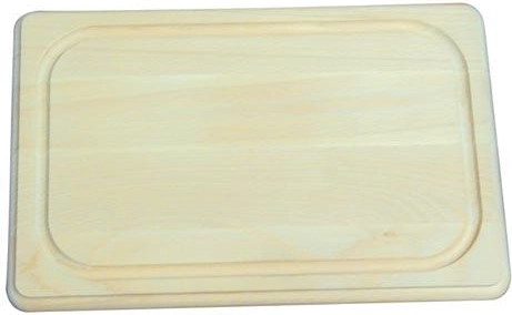 Tabla de cortar para carne de madera de haya con canal 45 × 30 × 1,9 cm