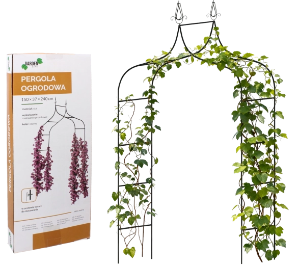 Pérgola de jardín 150 × 37 × 240 cm con anclajes