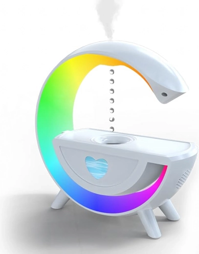 Humidificador de aire antigravedad con aromaterapia, lámpara nocturna RGB y altavoz Bluetooth