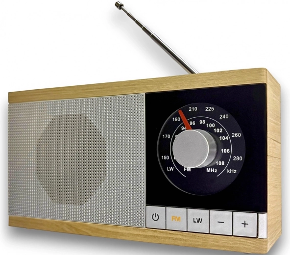 Radio retro Krystyna en acabado de madera