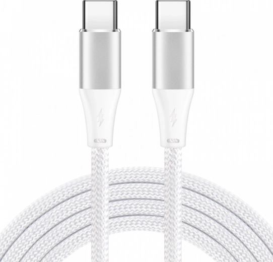Cable USB‑C de 1 m blanco 60 W PD y QC