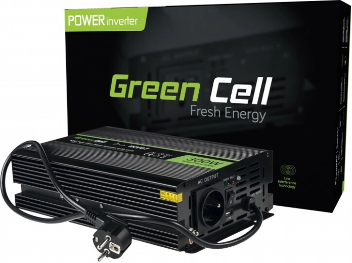 Convertidor de tensión con UPS 300 W GREEN CELL INV07