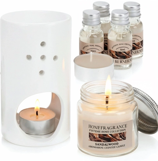 Lámpara aromática con aceites, set de 8 piezas