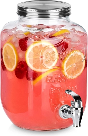 Dispensador de bebidas de vidrio con grifo 4 l