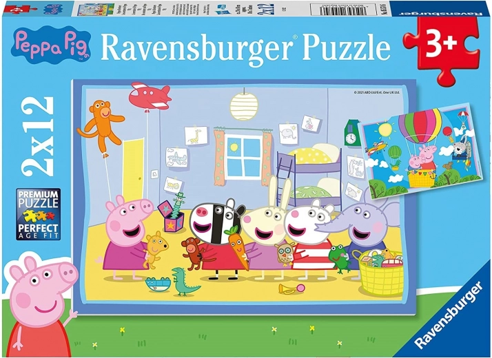 Peppa Pig: Aventura de Peppa puzzle 2x12 piezas