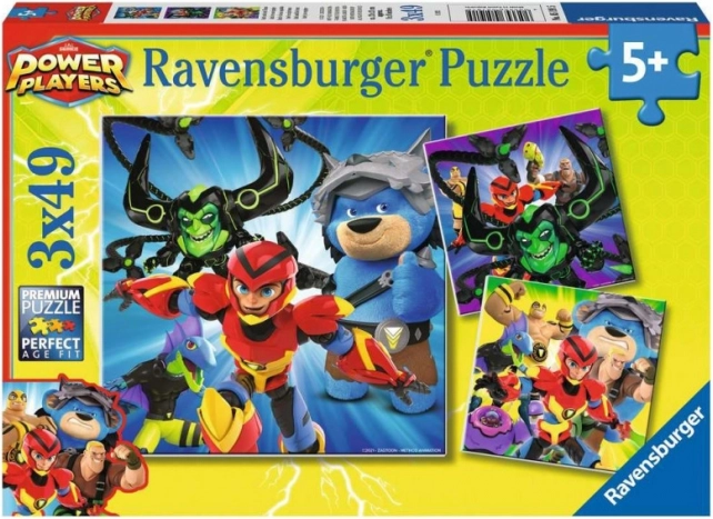 Puzzle Ravensburger Power Players 3×49 piezas