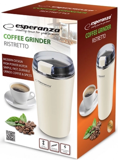 Molinillo eléctrico de café Esperanza Ristretto blanco