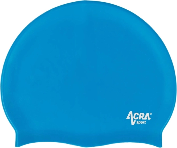 Gorro de natación de silicona ACRA azul claro - 1 pieza