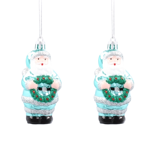 Set de adornos navideños Papá Noel con corona, 2 uds