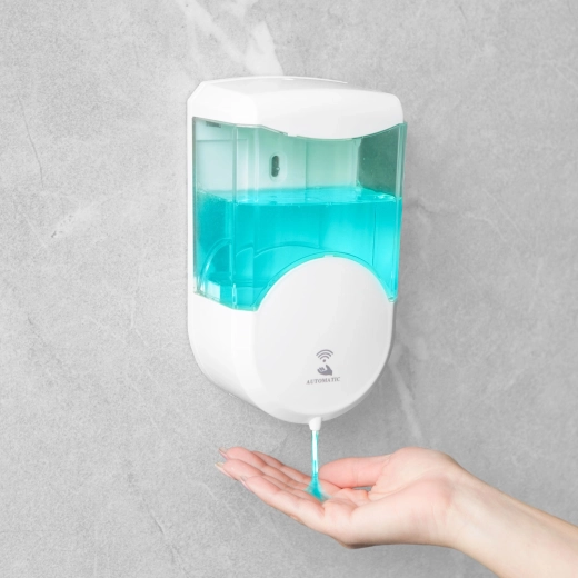 Dispensador automático de jabón de pared 600 ml a pilas, blanco