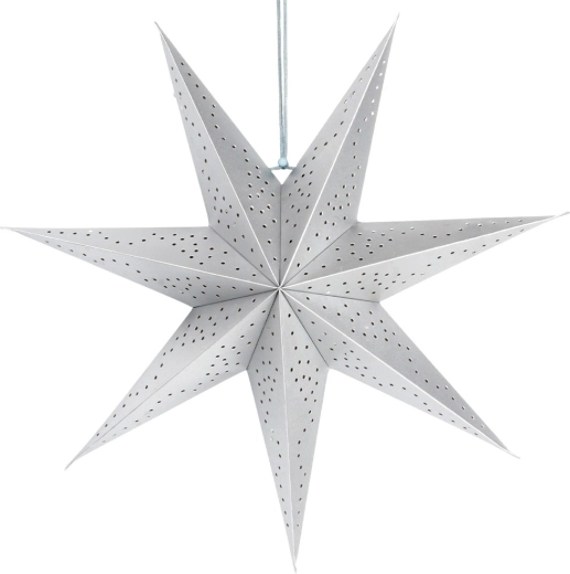 Estrella plateada de papel perforado de 45 cm