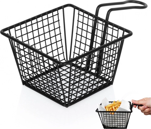 Cesta para patatas fritas negra 22 × 13 × 8 cm