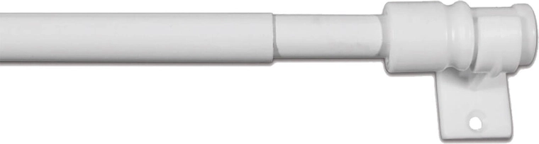 Barra telescópica de vitraje para cortinas 50–85 cm, blanca, metálica