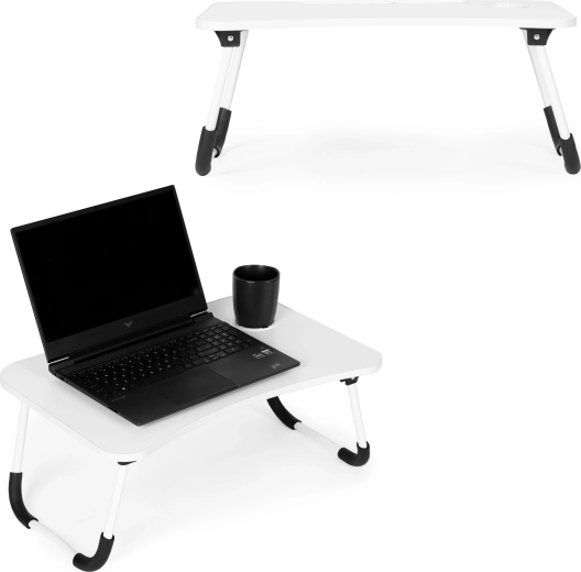 Mesa plegable para portátil 60 × 40 cm, blanca, ModernHome