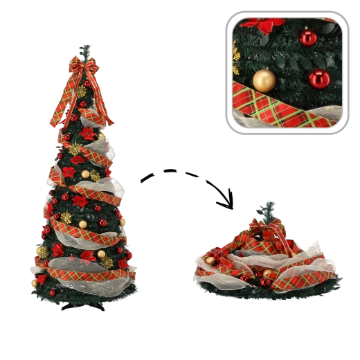 Árbol de Navidad artificial plegable Giada 150 cm con iluminación LED - 1 pieza