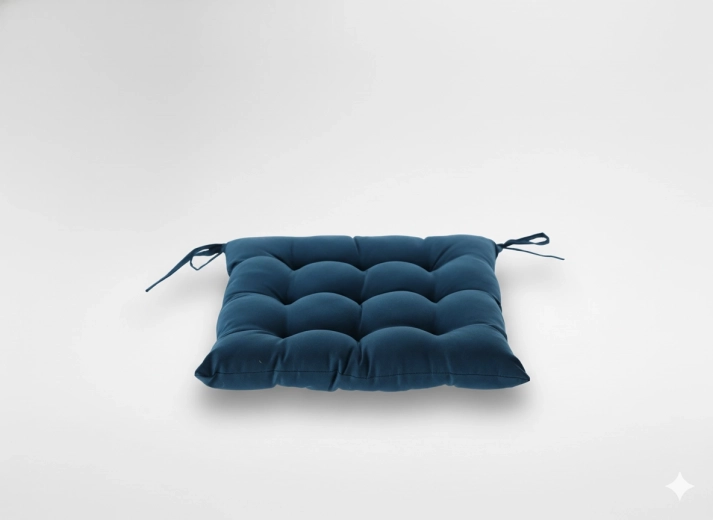 Cojín para silla 40 × 40 × 6 cm azul