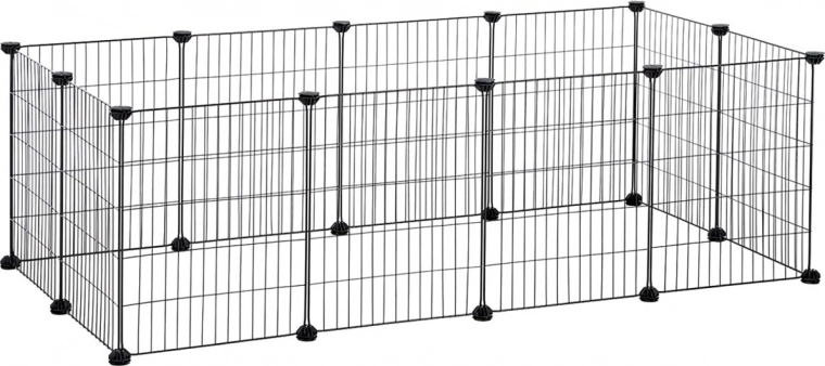 Corral modular para pequeñas mascotas domésticas: hámster, cobaya, roedores, negro