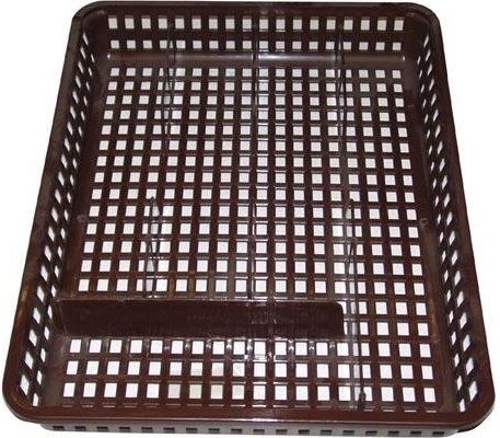 Cubertero ancho para cajón 35 × 26 × 4,5 cm, plástico marrón