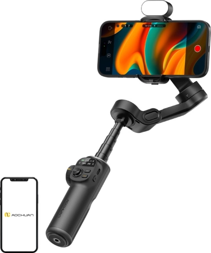 Estabilizador AOCHUAN Smart X2 para smartphone con iluminación RGB negro