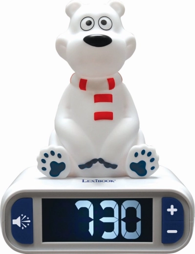 Despertador infantil con luz nocturna 3D Oso polar