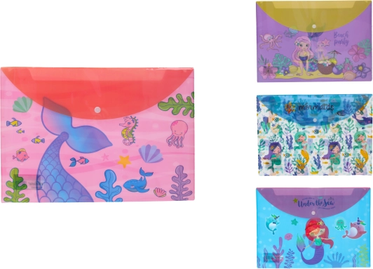 Carpeta con cierre a presión con motivo de sirena 36 × 26 cm