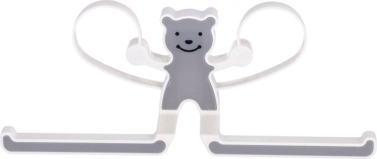 Perchero multifuncional con osito – soporte de plástico gris para el baño y el balcón